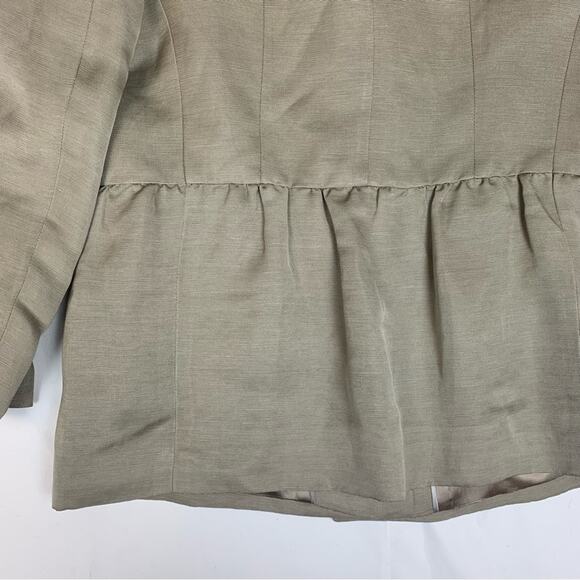 Banana Republic womens 10 medium blazer silk linen pemplam jacket tan gold work - Picture 3 of 11